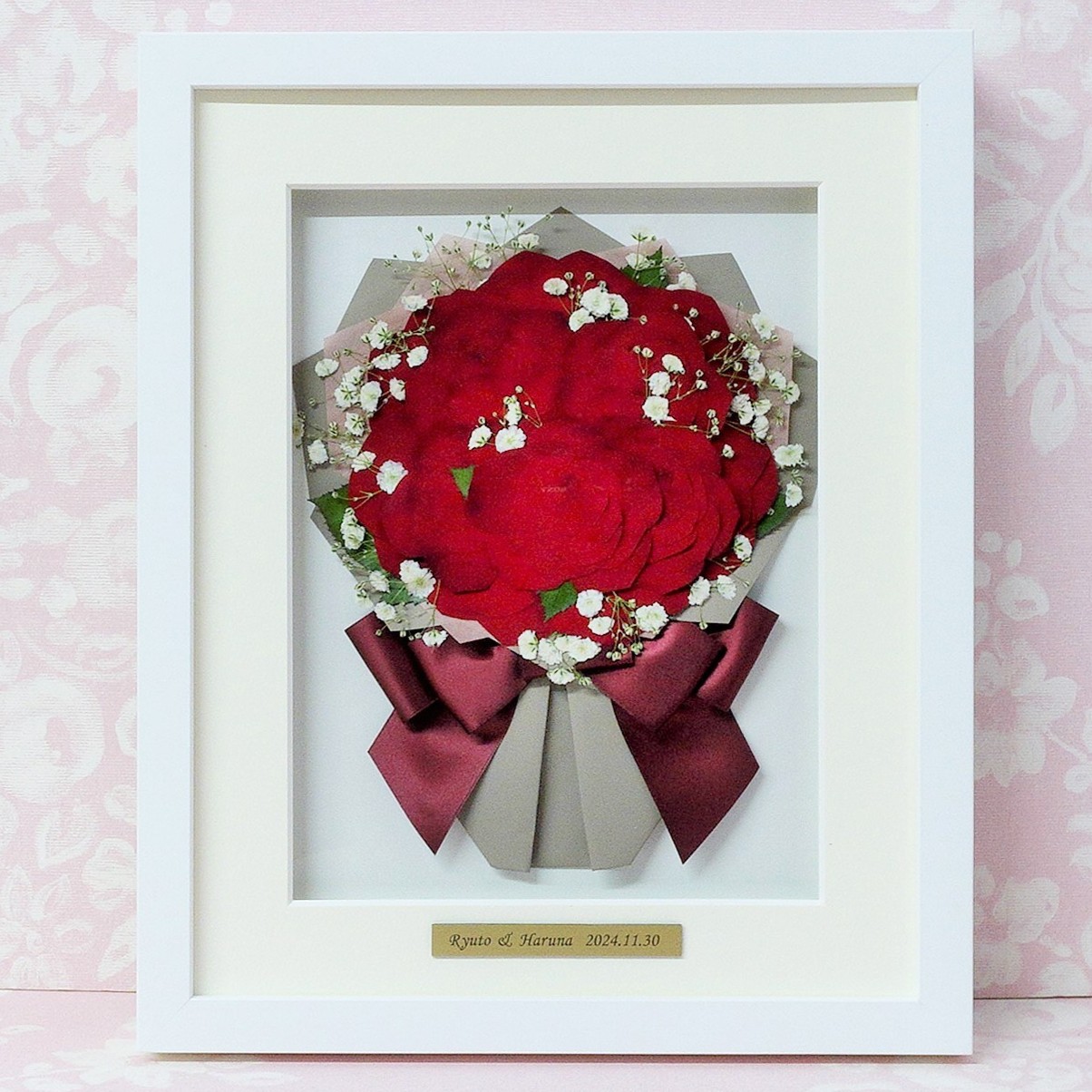 押し花額  『花束』 （ハンドメイド） 3D押し花額 レギュラー / ハッピーフラワー