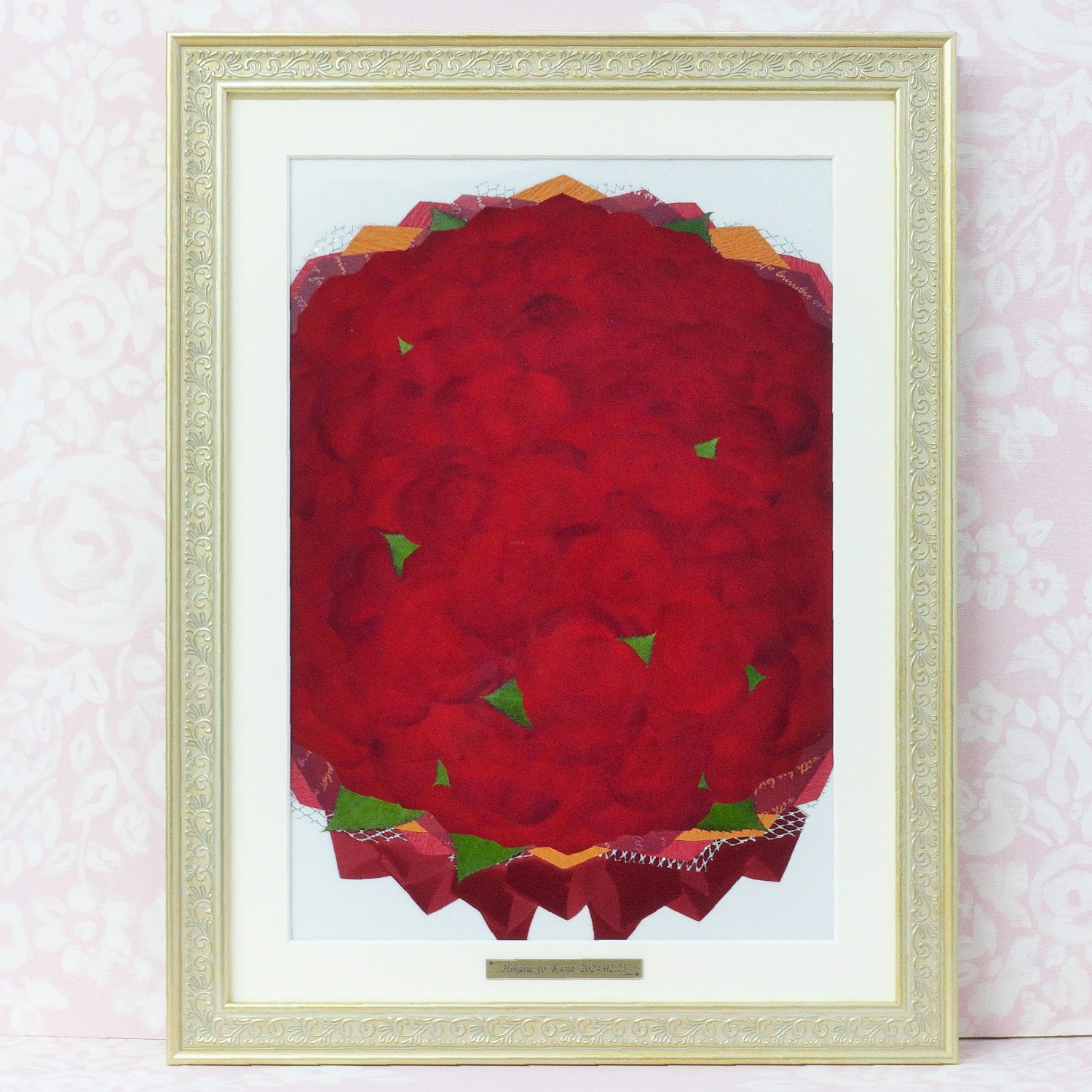 SALE！＞【人気No.2】バラ限定 80～108輪の花束アレンジ 押し花L