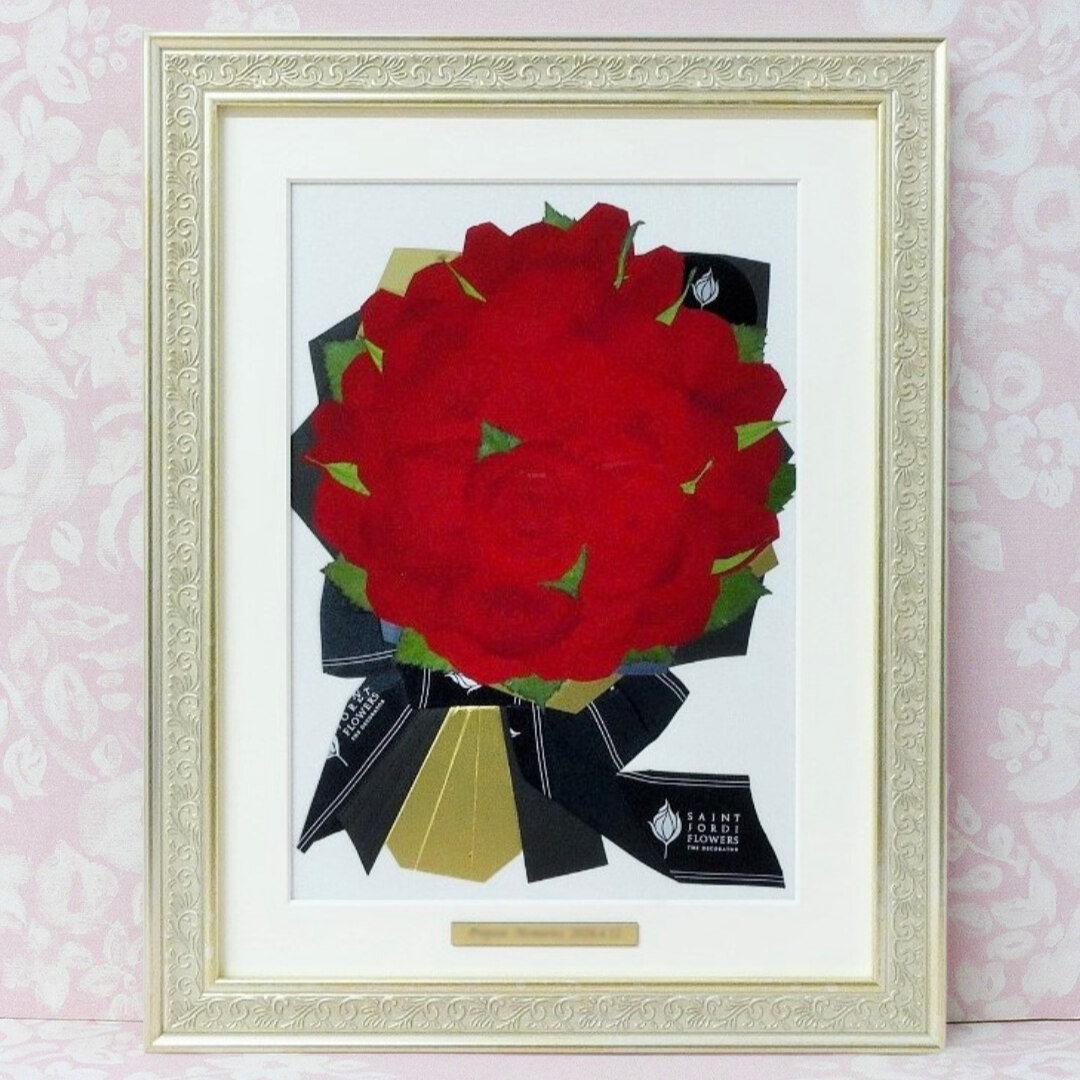 Dozen Roses 押し花Mサイズ(長方形) 12輪 / ハッピーフラワー