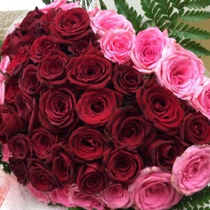 ハートバラ花束　保存３