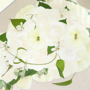 押し花ブーケ　白バラ